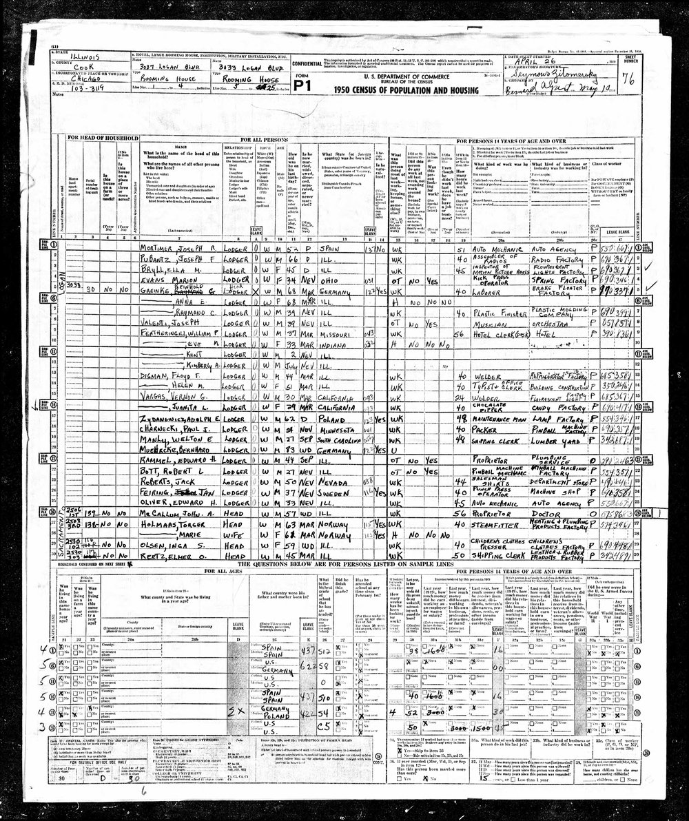 1950 Census - William and Eve Featheringill - Illinois.jpg