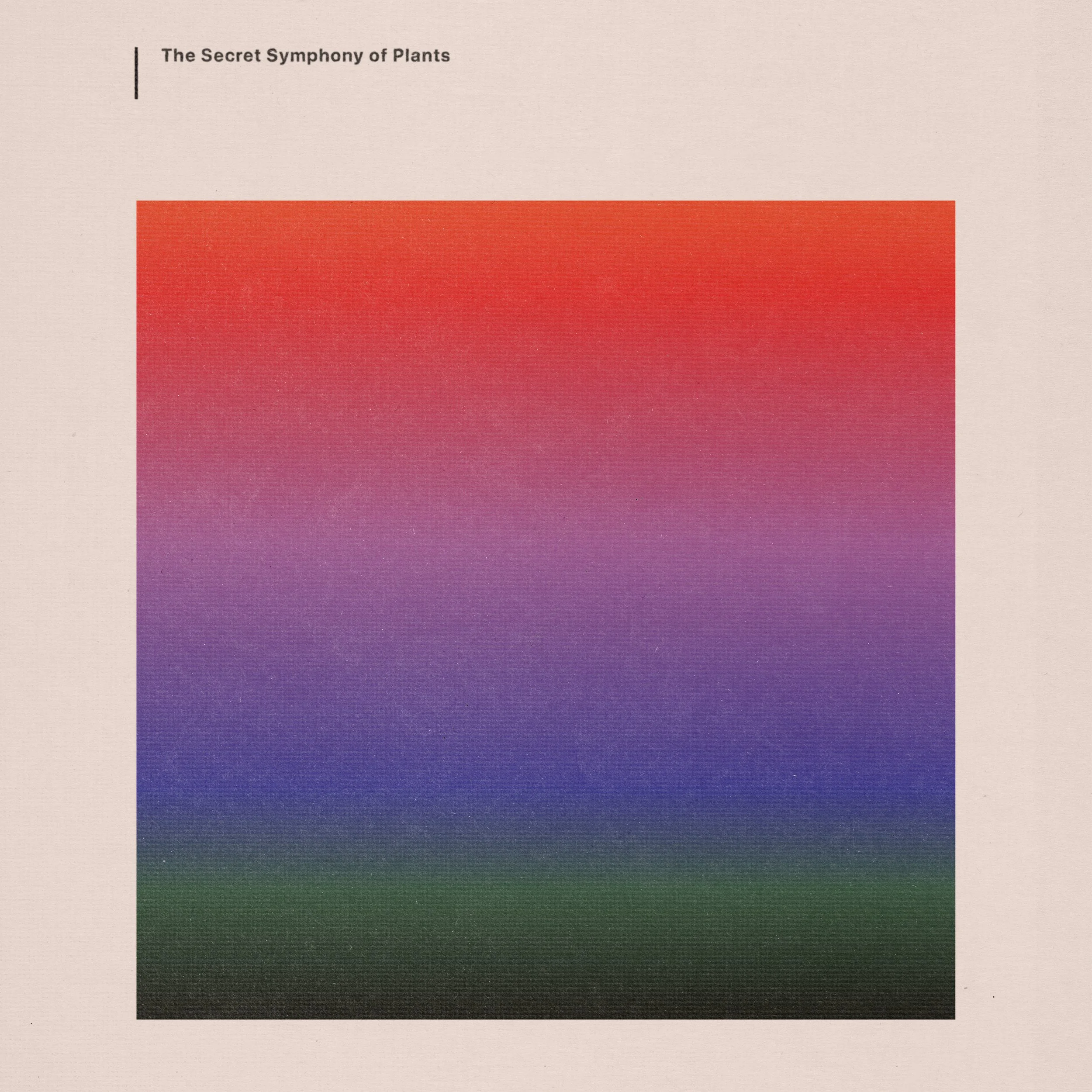 ONNA"s signature album cover featuring gradient artwork blending red, purple, and green shades with the title 'The Secret Symphony of Plants' at the top.