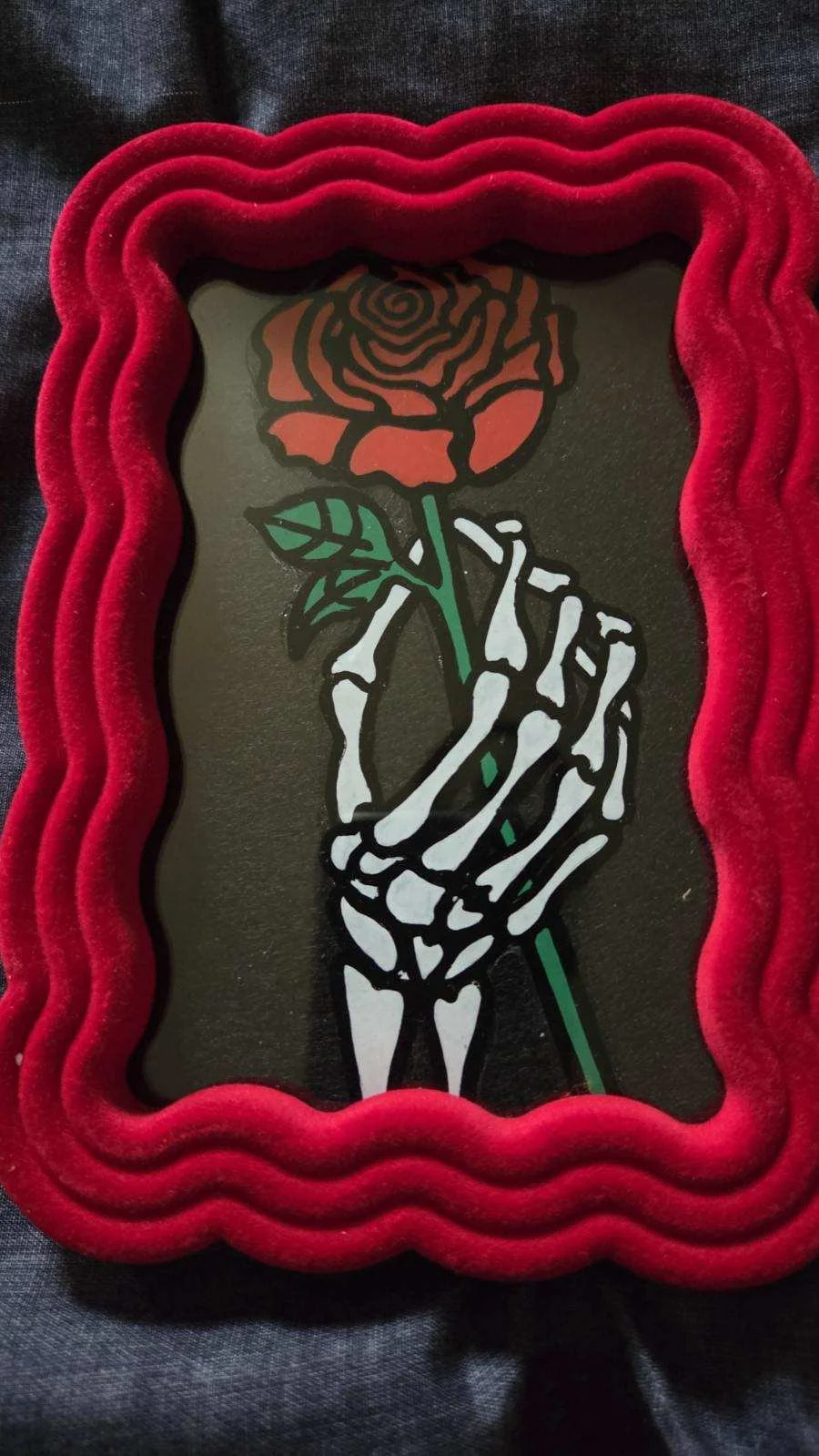 Skull Hand Rose Painting