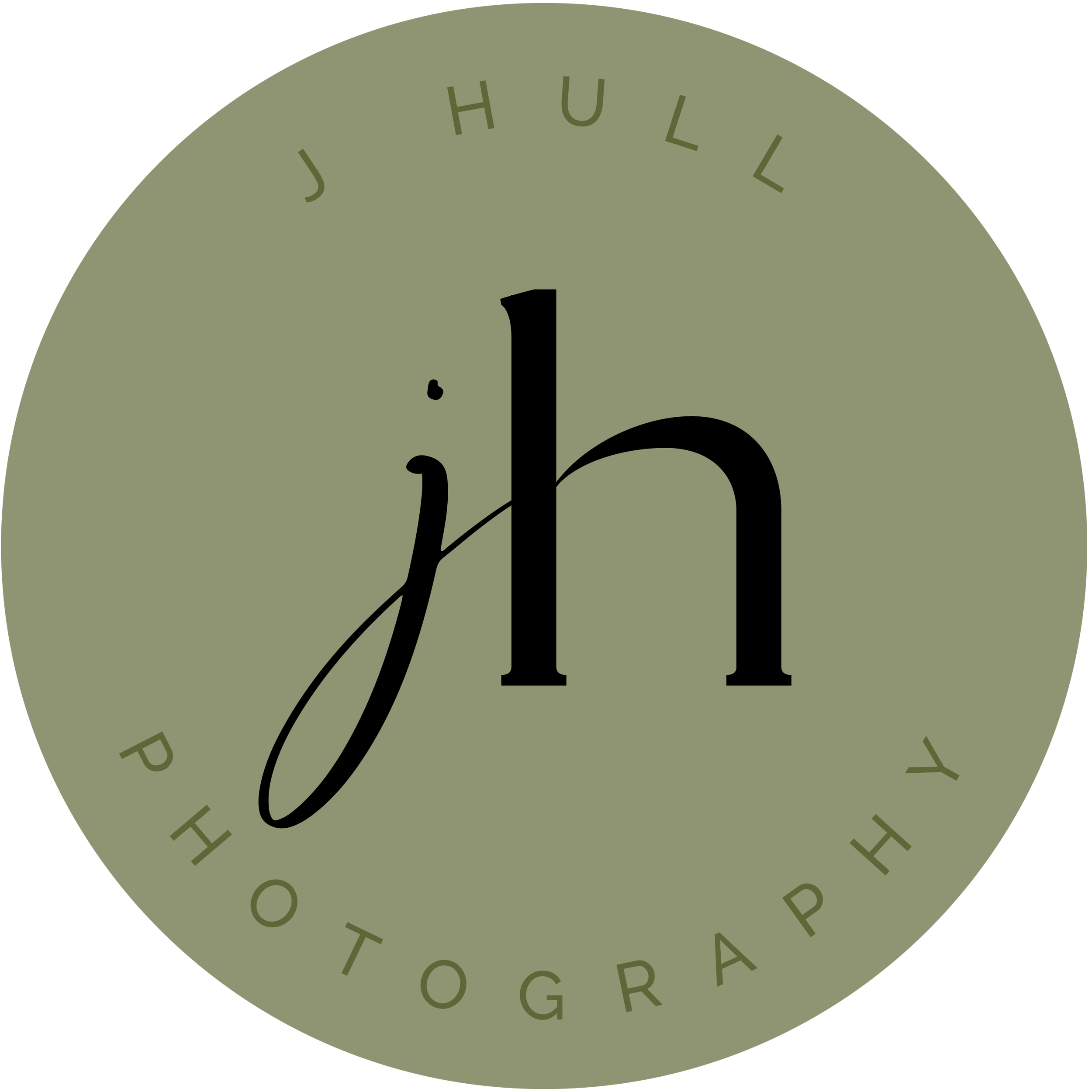 Logo with 'jh' and text 'J Hull Photography' on green background