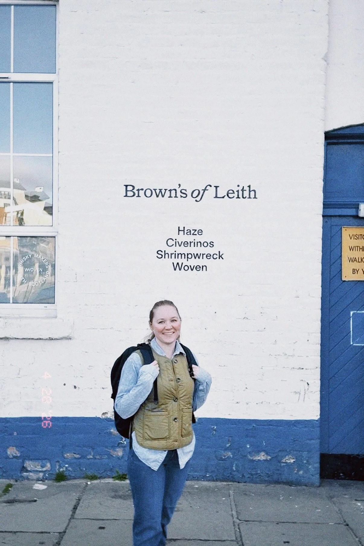 Freelance Website Designer Paige outside the Habits Before Work Event at Brown's of Leith