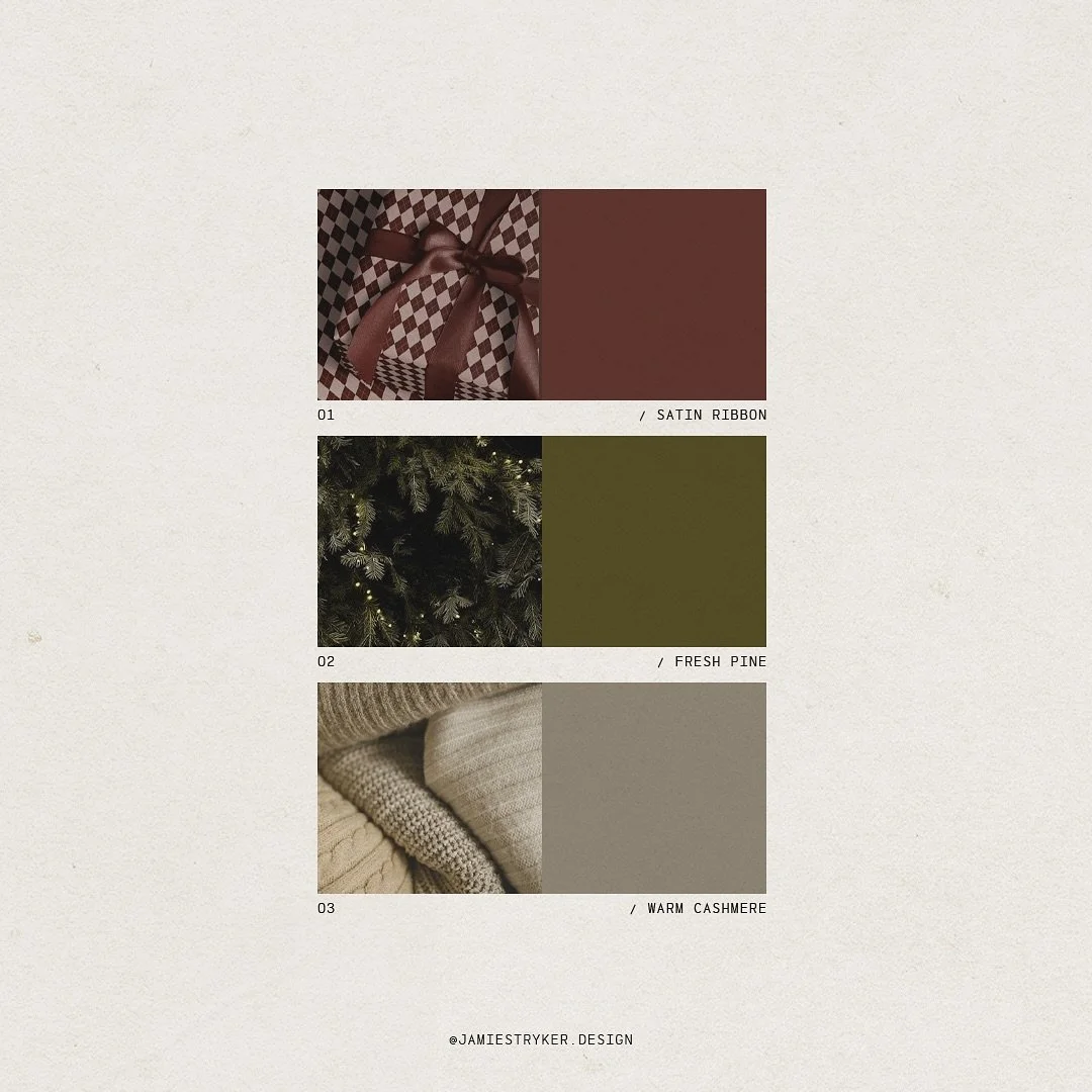 Some festive colour palettes I&rsquo;m loving right now ✨❄️🌲

#colors #colorpalette #colour #colours #colourpalette #branding #brandidentity #branddesign #brandingdesign #brandingdesigner #branddesigner #logodesigner #logodesigns #brandingagency #br
