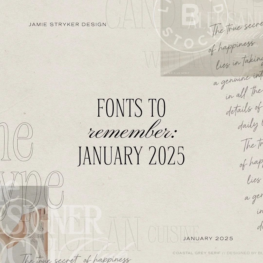 It&rsquo;s been a while since I did one of these! Here are some fonts I&rsquo;m loving for this month. Hope everyone&rsquo;s 2025 is off to a good start 🤍
.
.
.
#fonts #typefaces #branddesign #branddesigner #branddevelopment #branding #brandingdesig