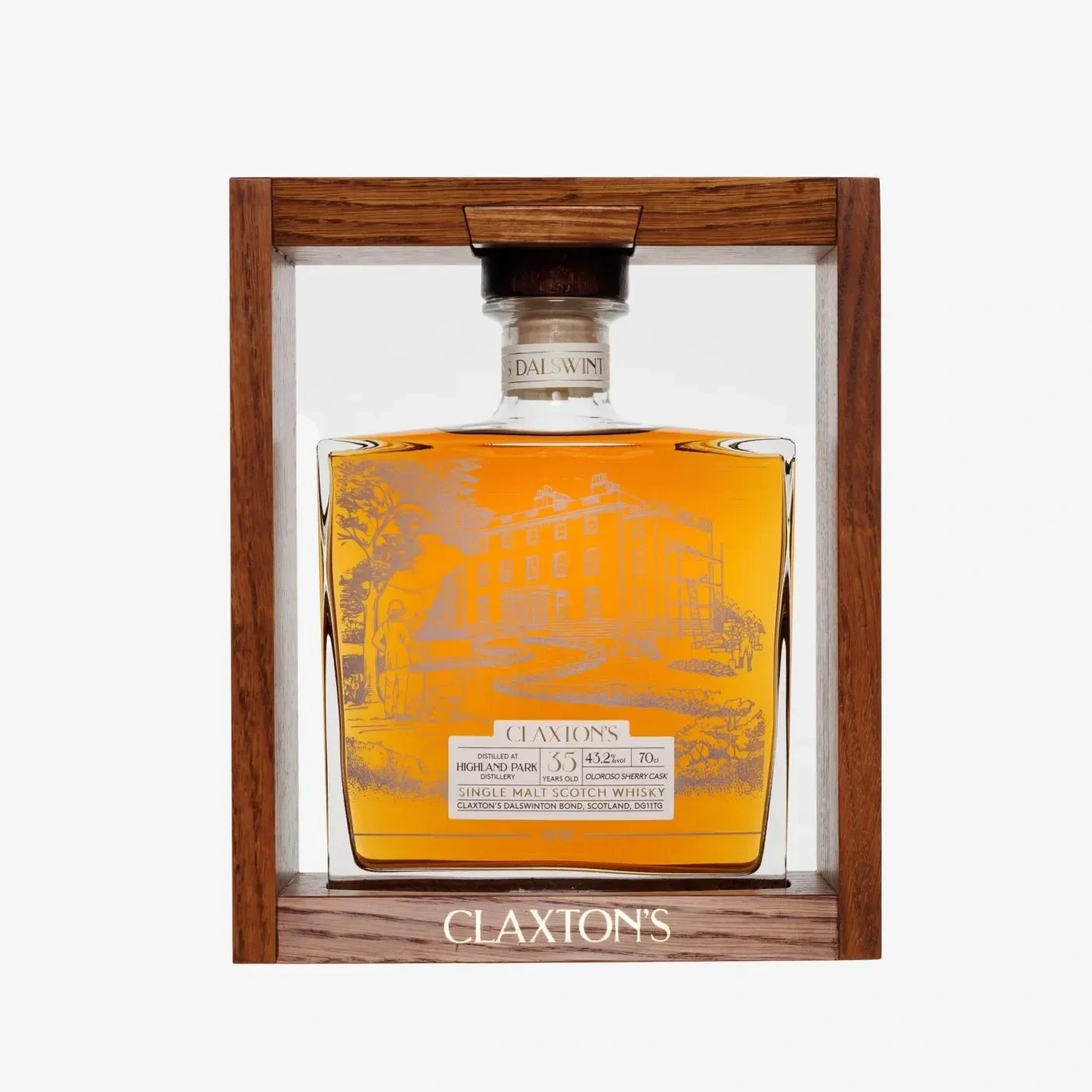 Bottle Etching Illustration for Claxton Distillery's Dalswinton Series