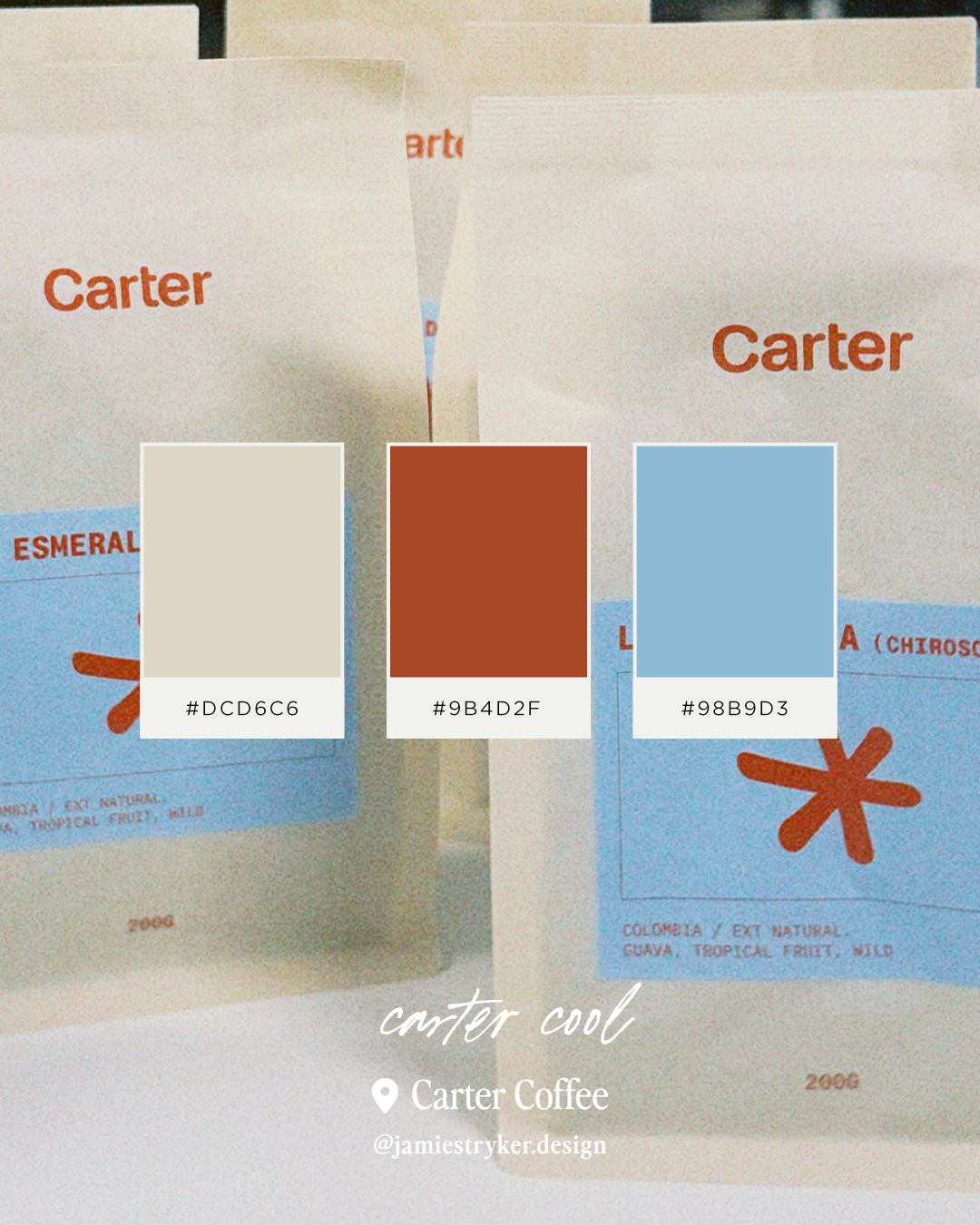 Carter Coffee Packaging in Cafe