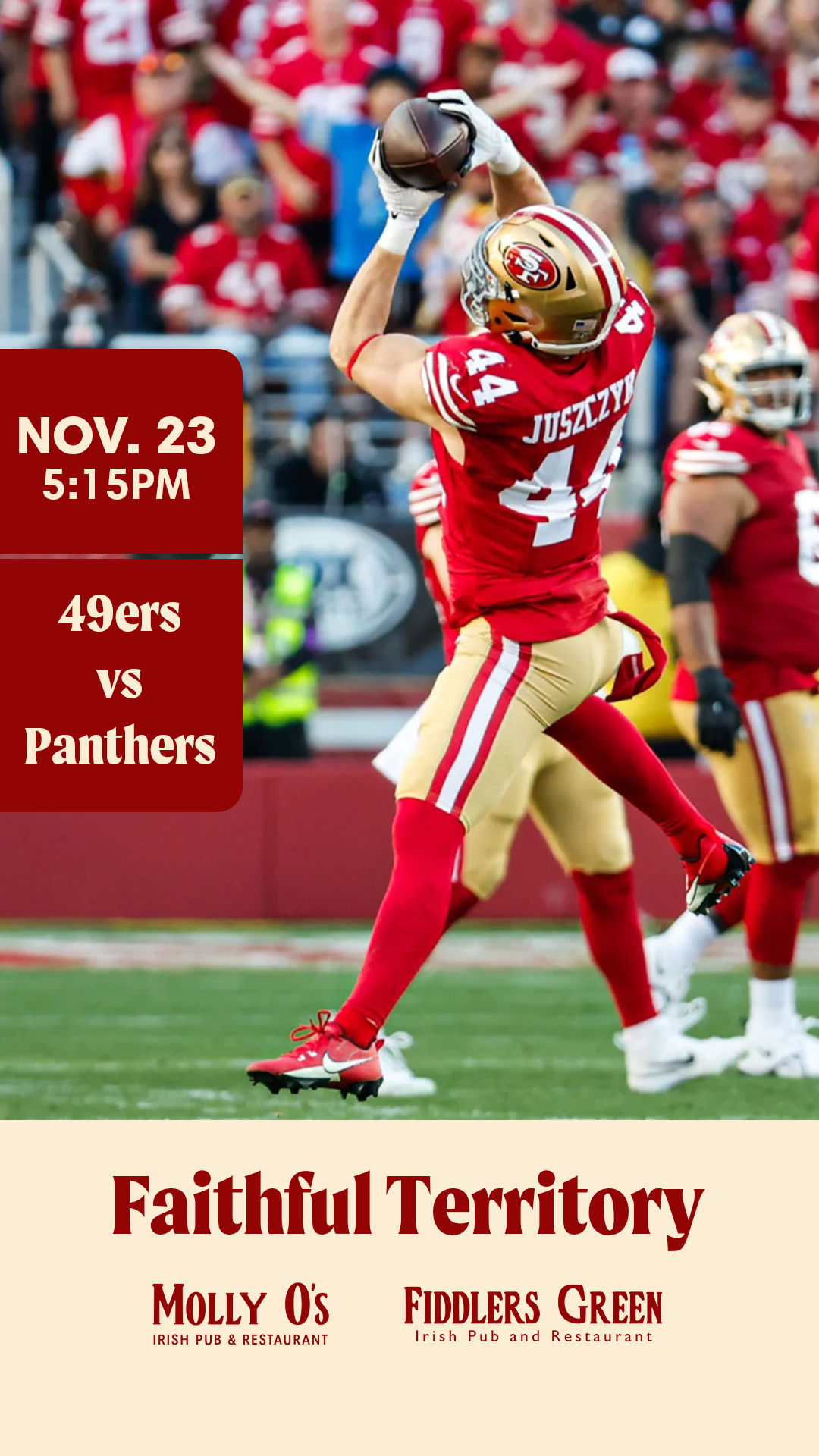 49ers vs Panthers | Best Watch Party in San Carlos