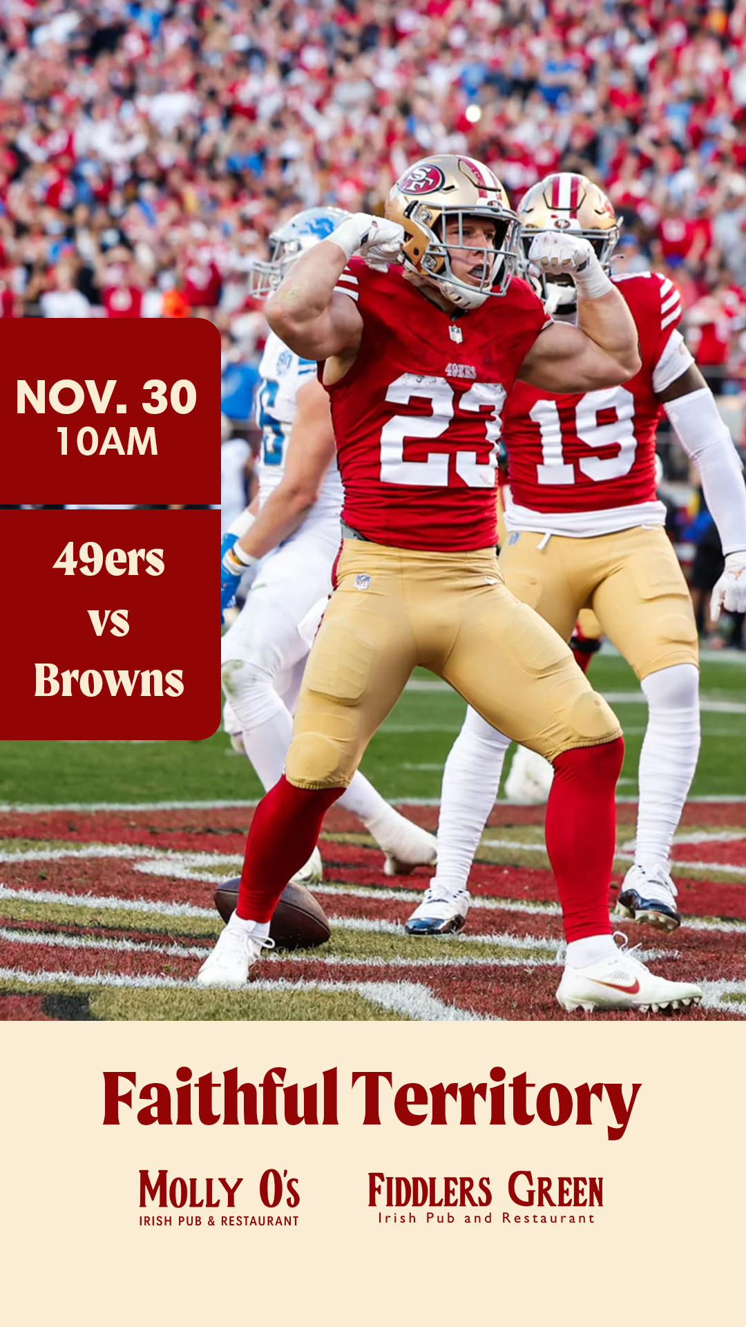 49ers vs Browns | Best Watch Party in San Carlos