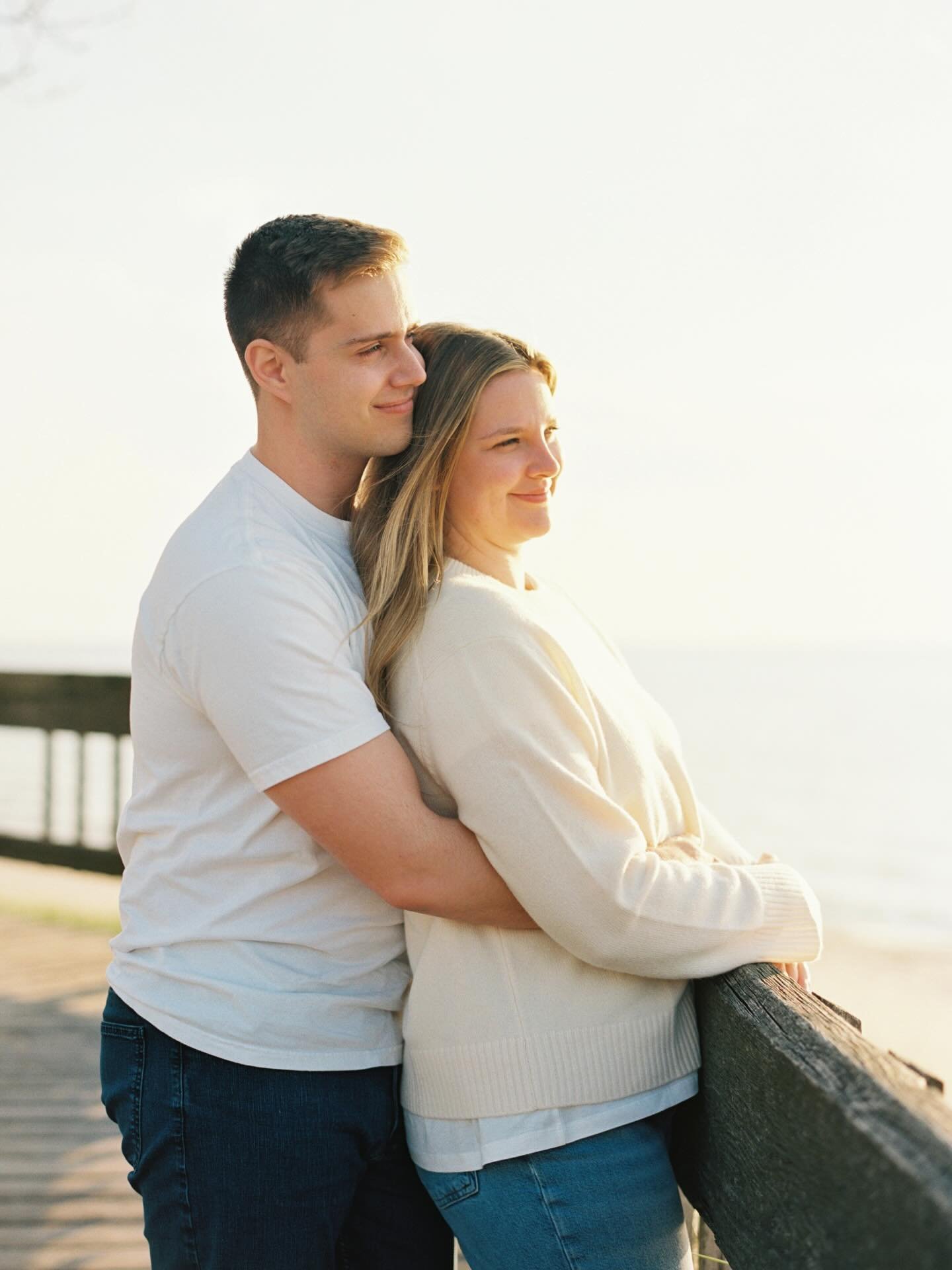 A dreamy Saugatuck engagement session for Jon + Kate🤍 So excited for your wedding in August!

all film (35 &amp; 120) 🎞️ 
lab: @photovision.co 

When our first location fell through last minute, we pivoted to a stroll around downtown ending at the 