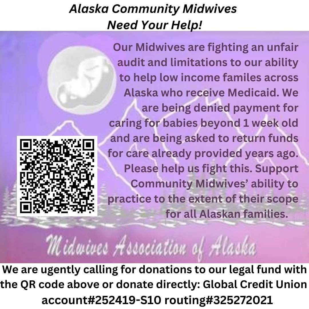 Please help the midwives in Alaska fight this audit for the comprehensive care they provided to babies and families. A lot of this care was during the covid years and many of these visits involved midwives going to peoples homes to care for babies an