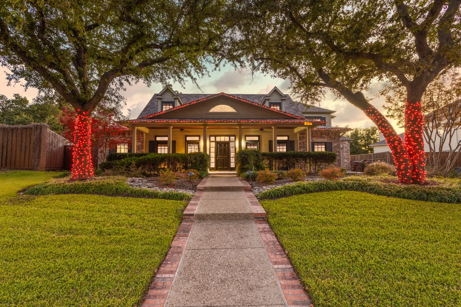 Real estate exterior at dusk