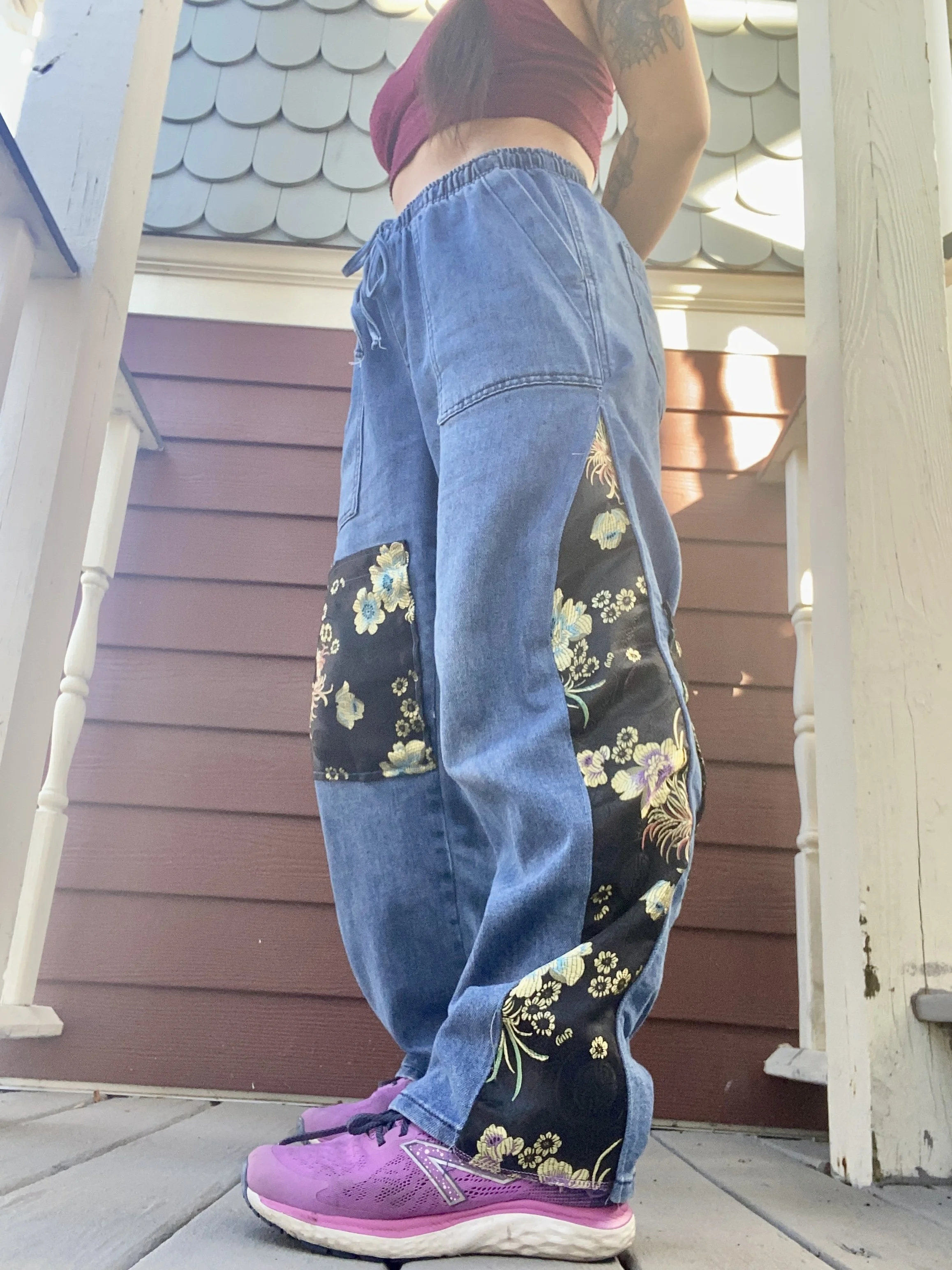 Silk Brocade Jeans