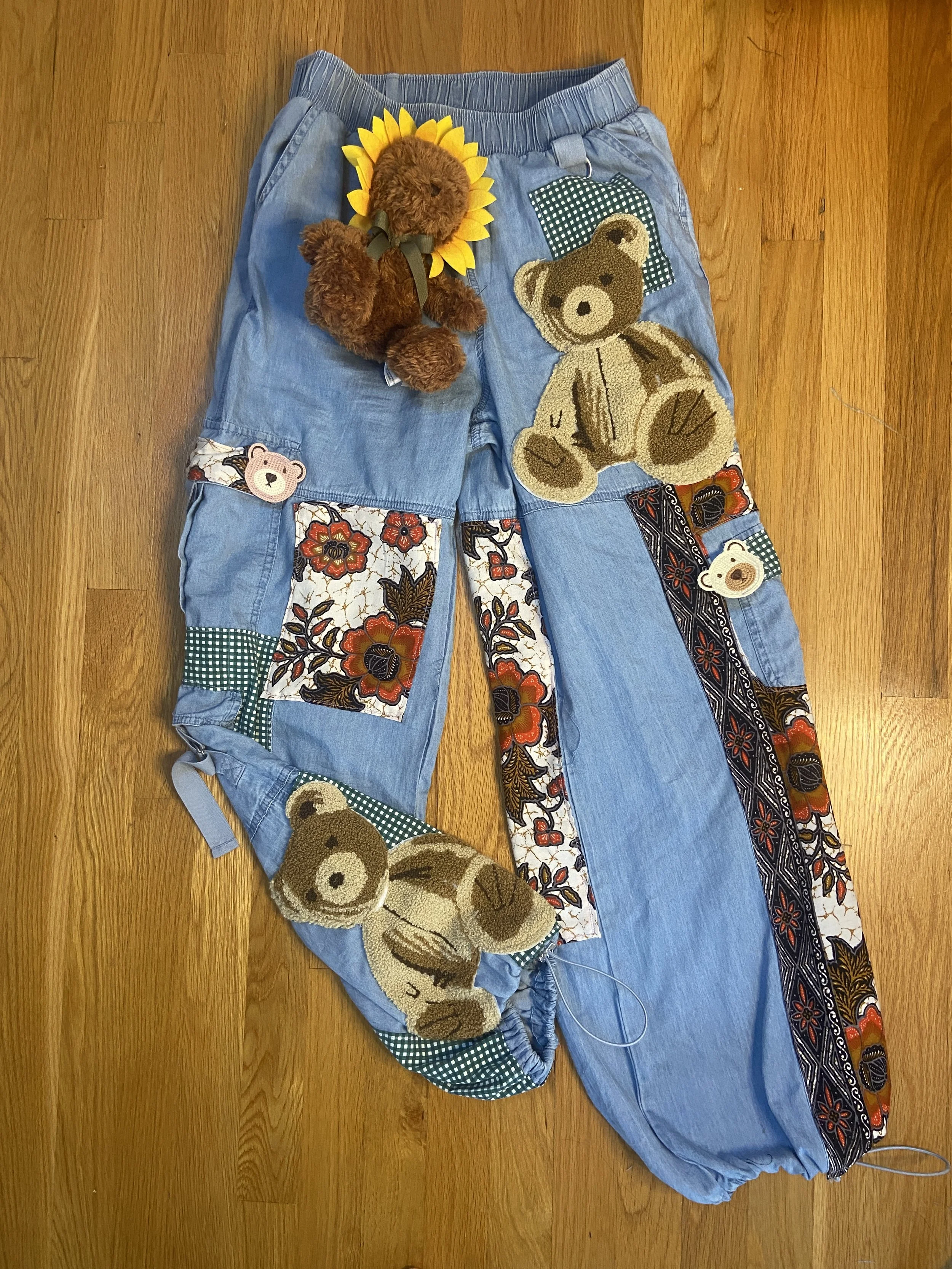 Teddy Bear Patchwork Jeans