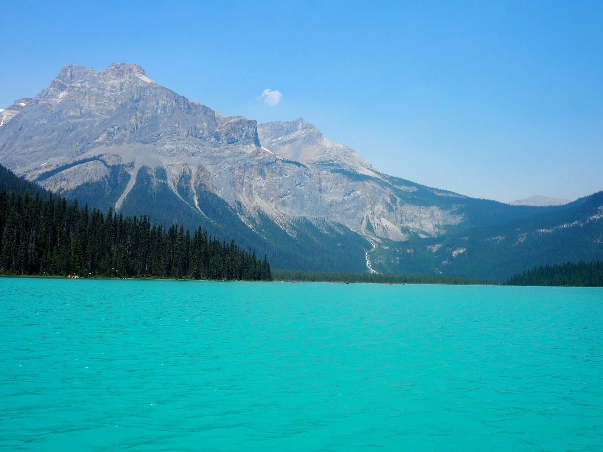 Turquoise water of Emerald Lake in Yoho National Park, British Columbia, Canada