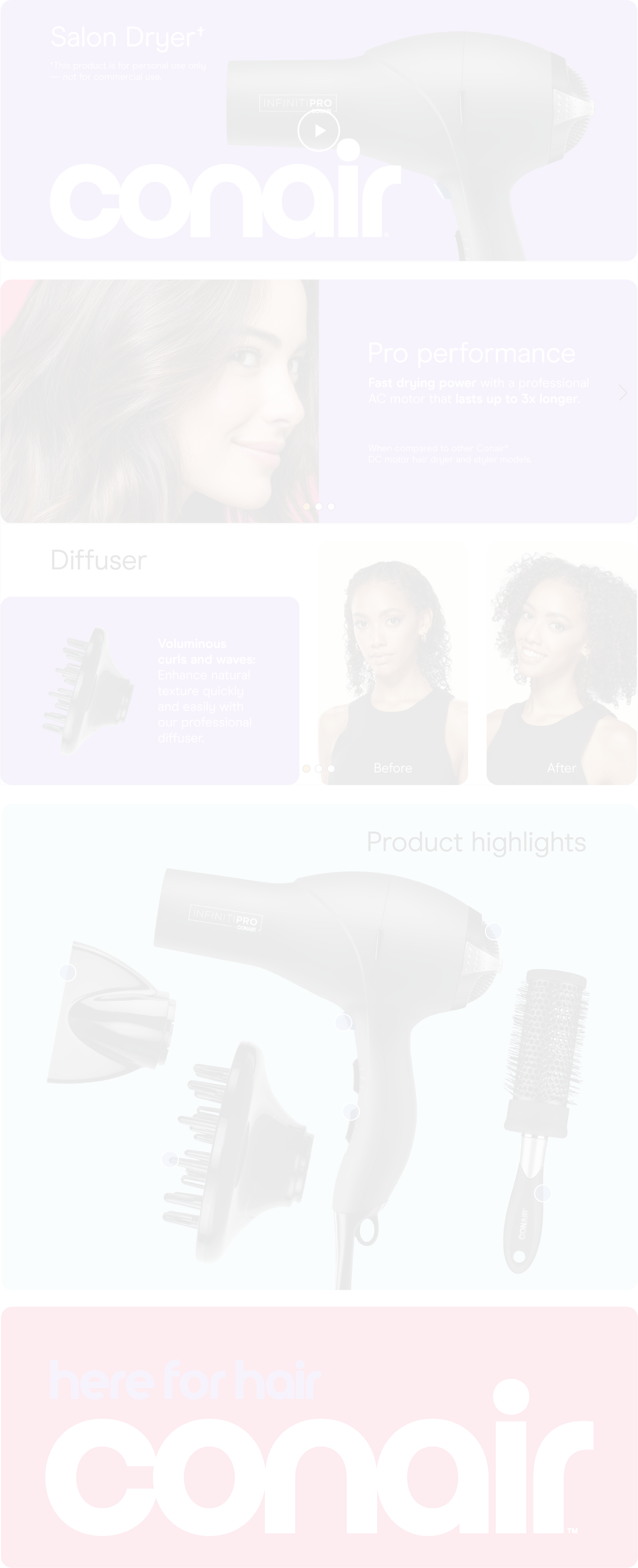 Conair Salon Dryer Gel A+ Content