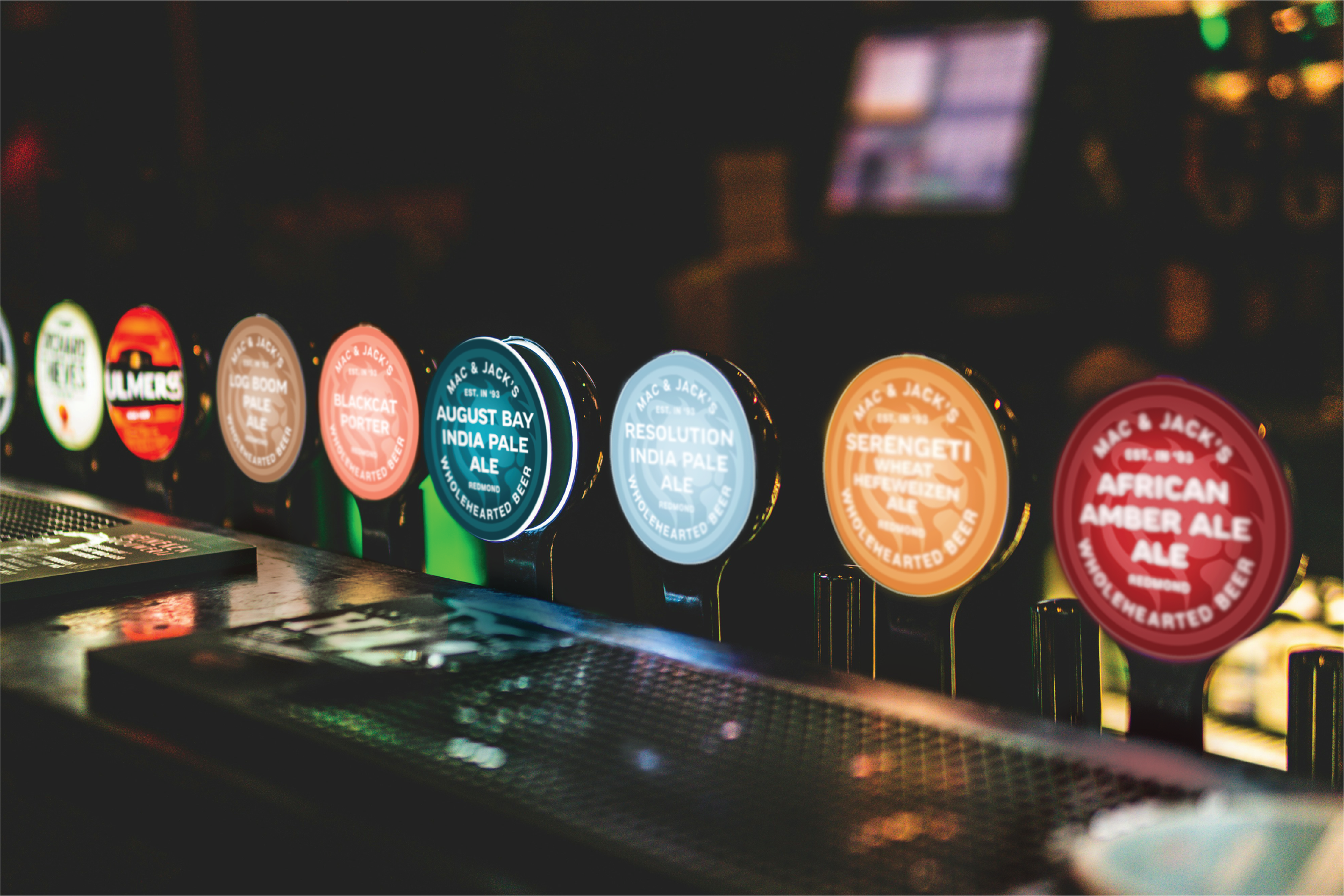 Mack & Jack's beer tap handle designs