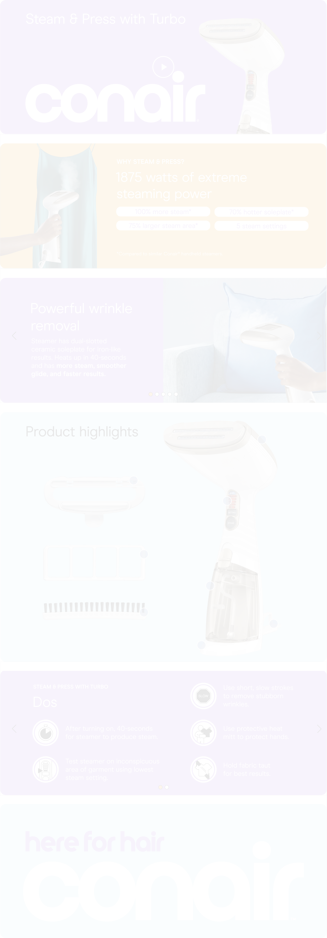 Conair ExtremeSteam Steamer A+ Content