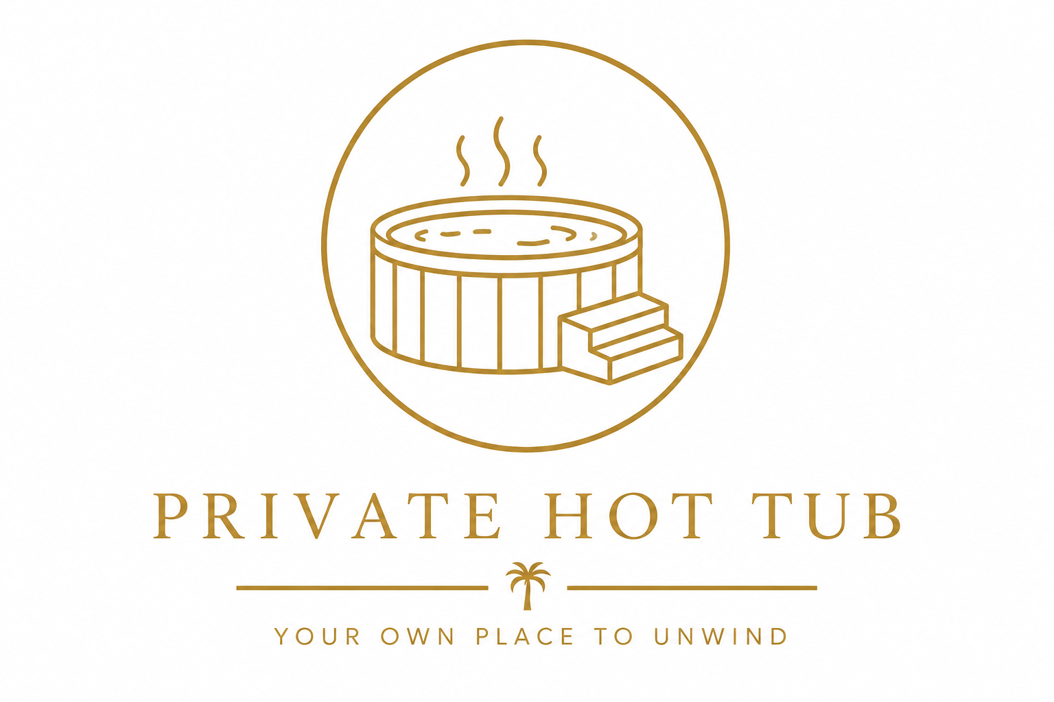 Gold icon depicting a steaming private hot tub, highlighting the exclusive rooftop hot tub at Luxe Oasis villa in Ocho Rios, Jamaica.