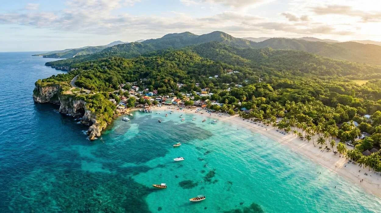 Scenic tropical coastline and Caribbean Sea near Ocho Rios, Jamaica, representing optional island experiences for Luxe Oasis guests
