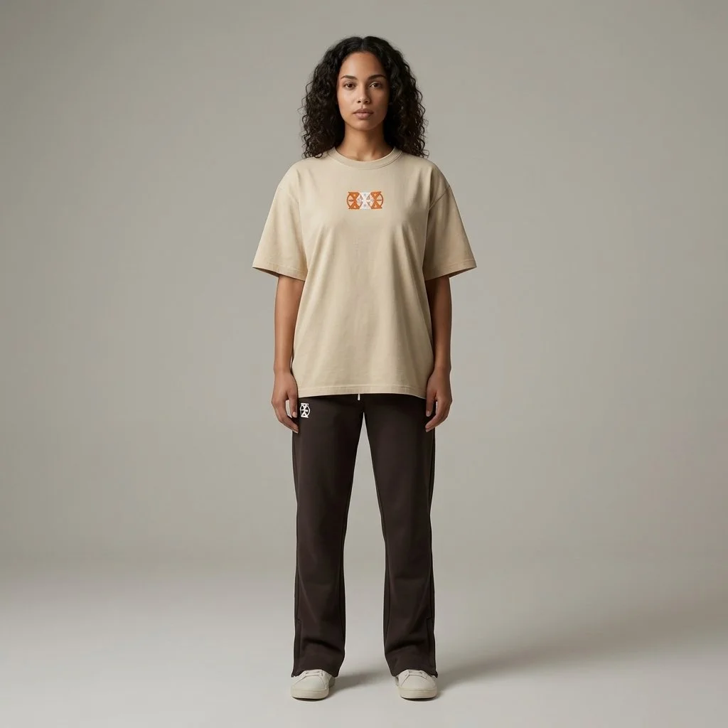 Nida-Beige-Foundation-Cotton-T-Shirt