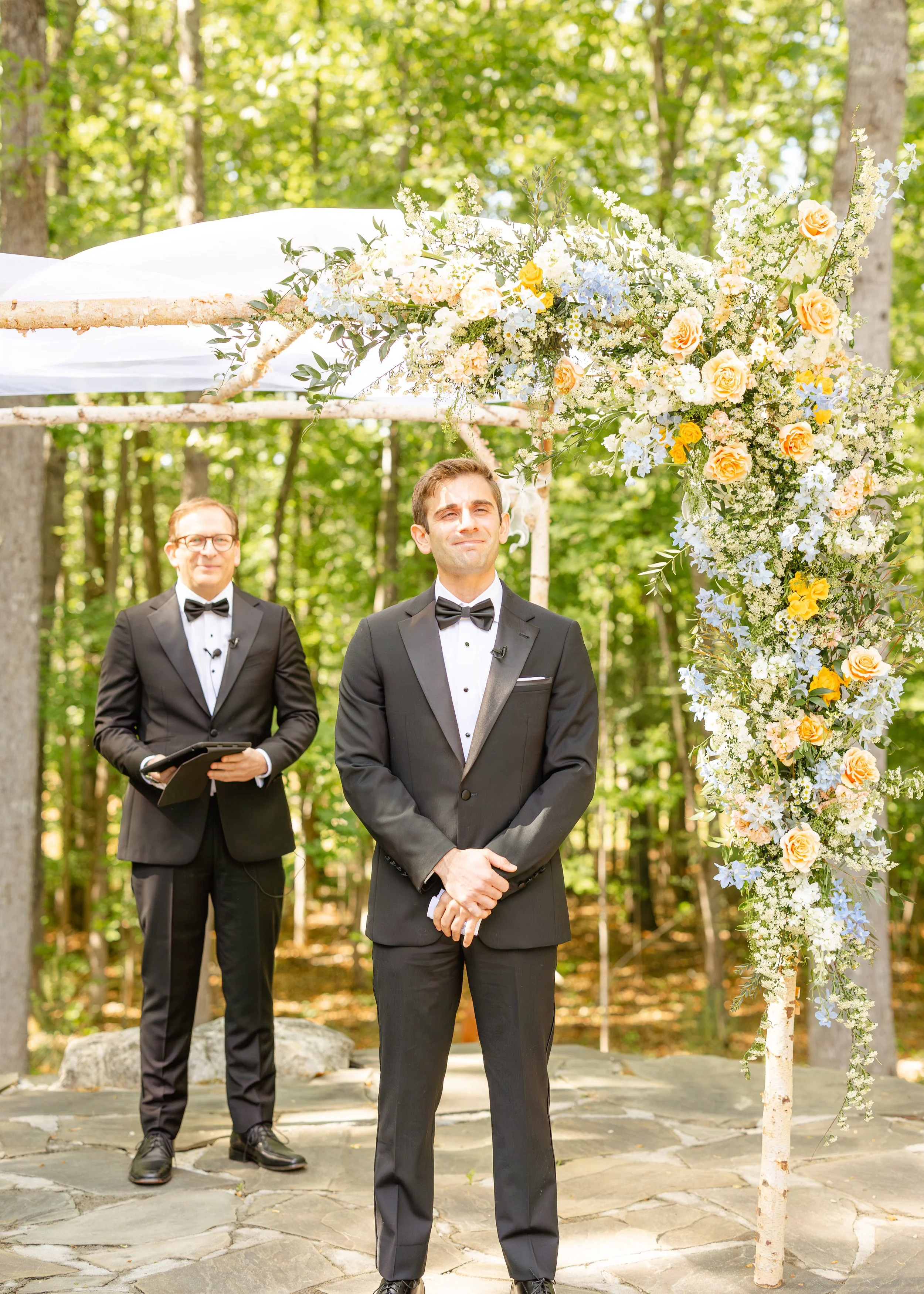 Noah white birch chuppah Carolina Grove.JPG