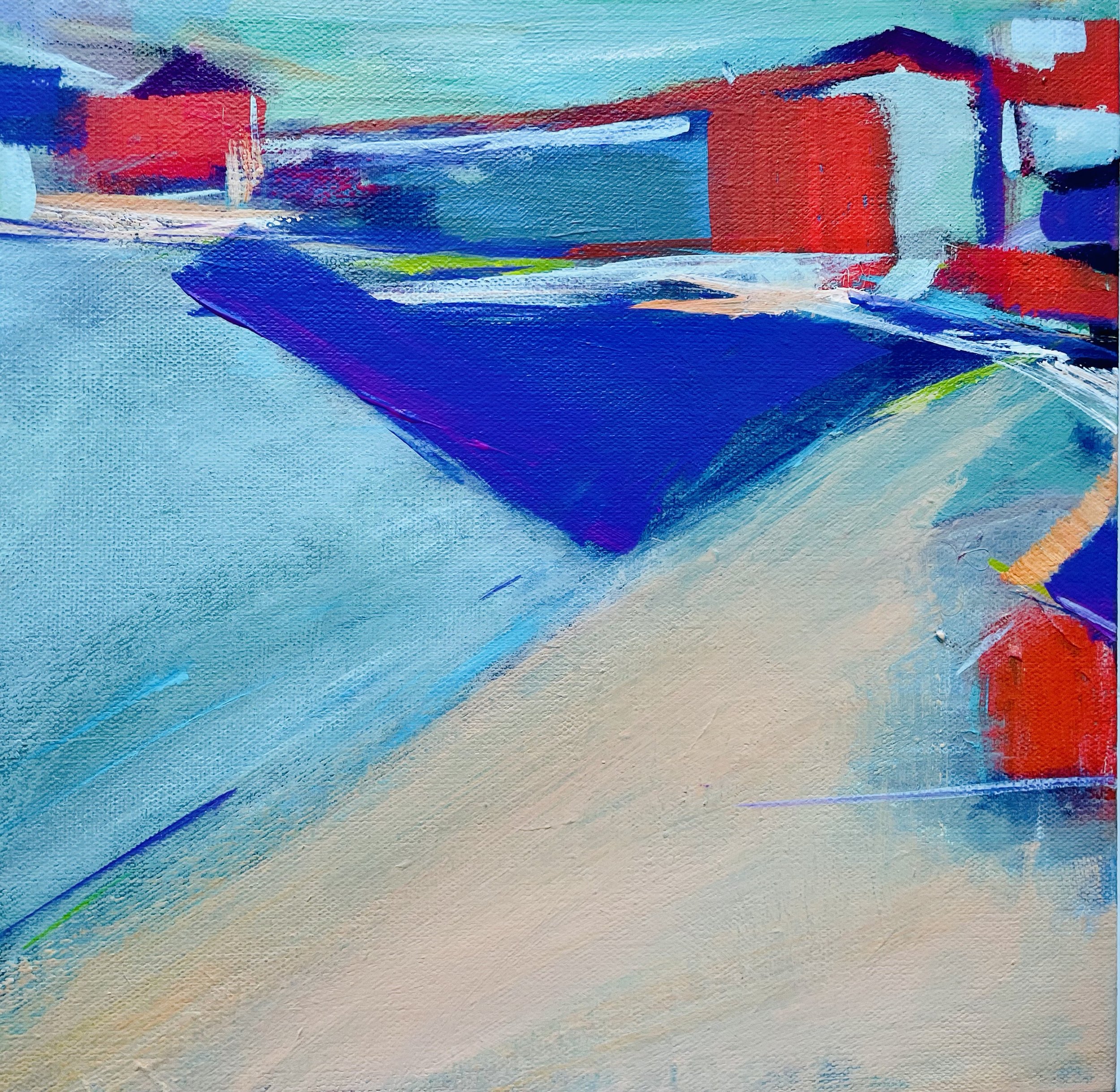 This is an acrylic landscape. 12"x12" Framed 
450.00