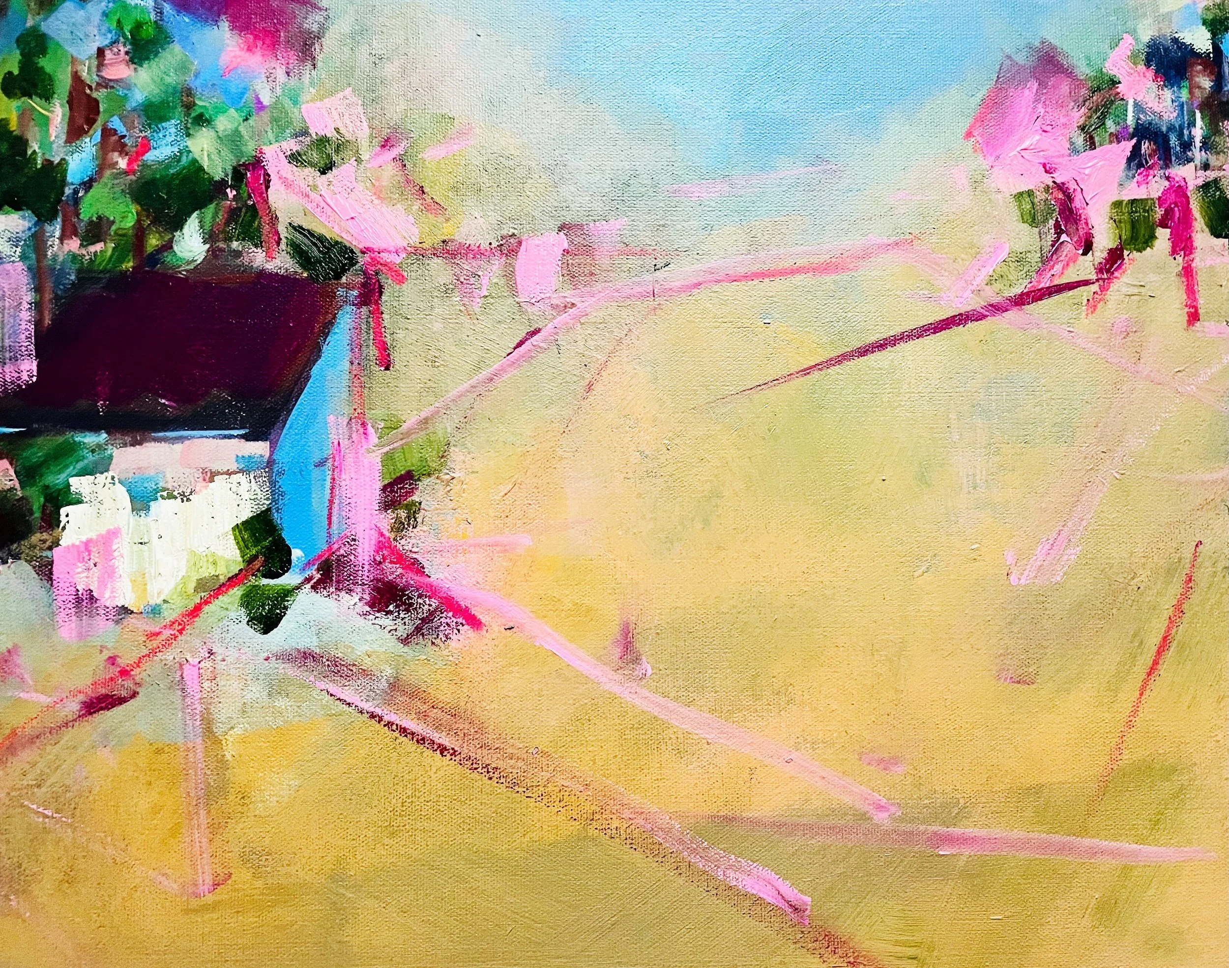 This painting is an acrylic landscape. 20"X24".
Framed 
500.00