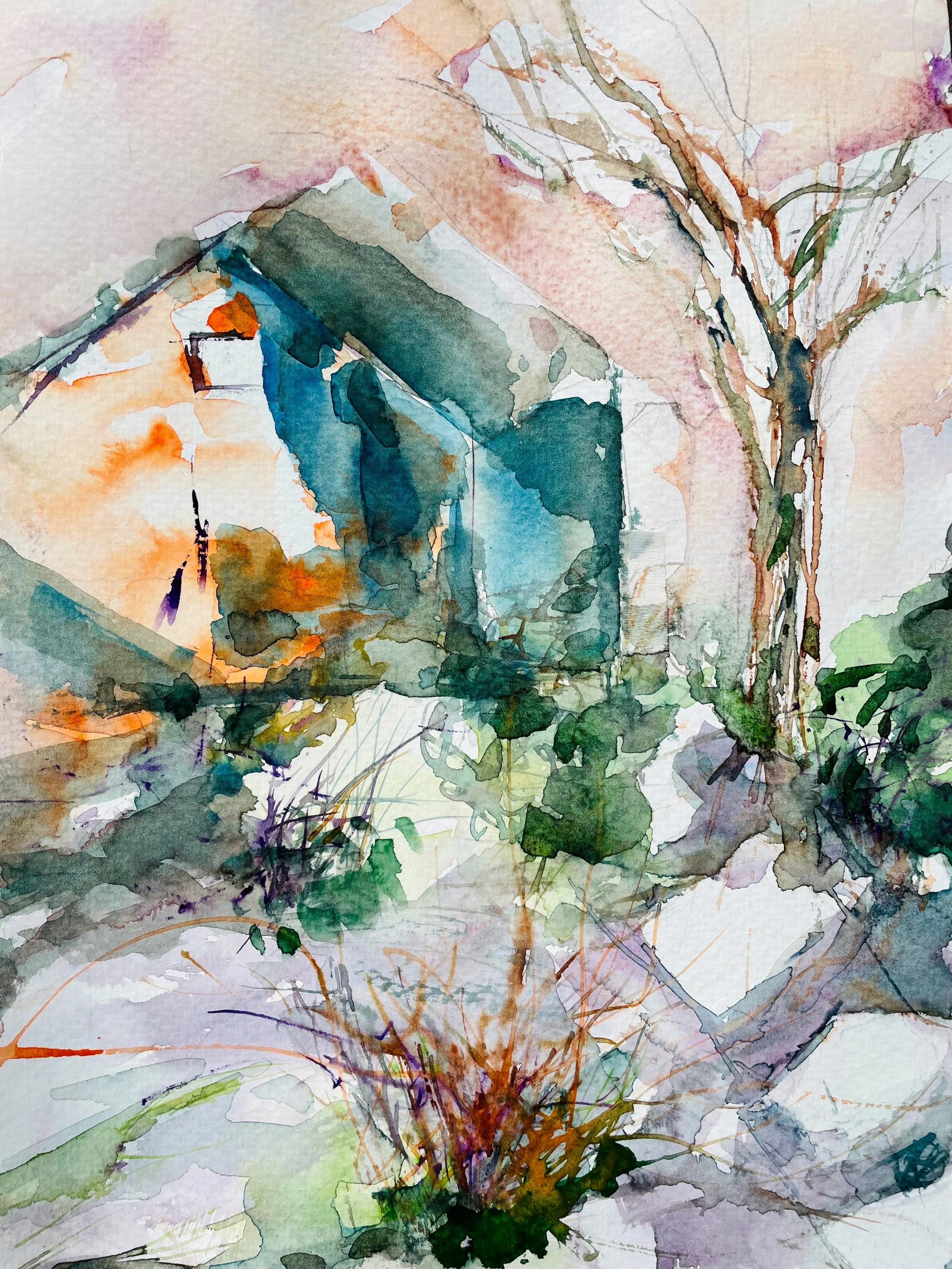 This painting is a watercolor landscape.
9"X12"
Framed 
250.00