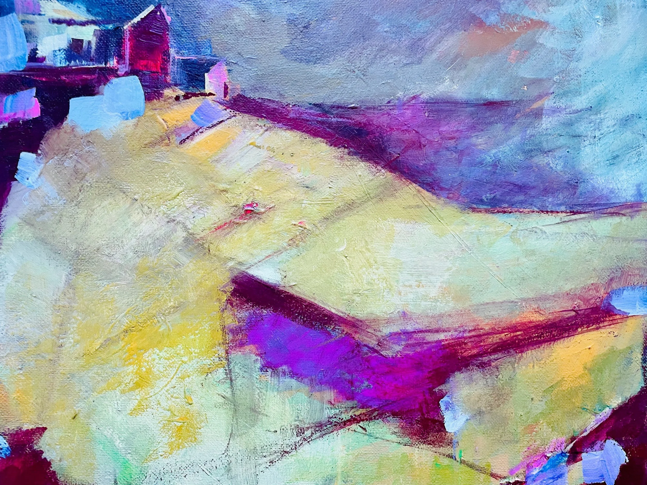 This is an acrylic painting titled " Evening Light."  Created on canvas 12"x12" framed 
450.00