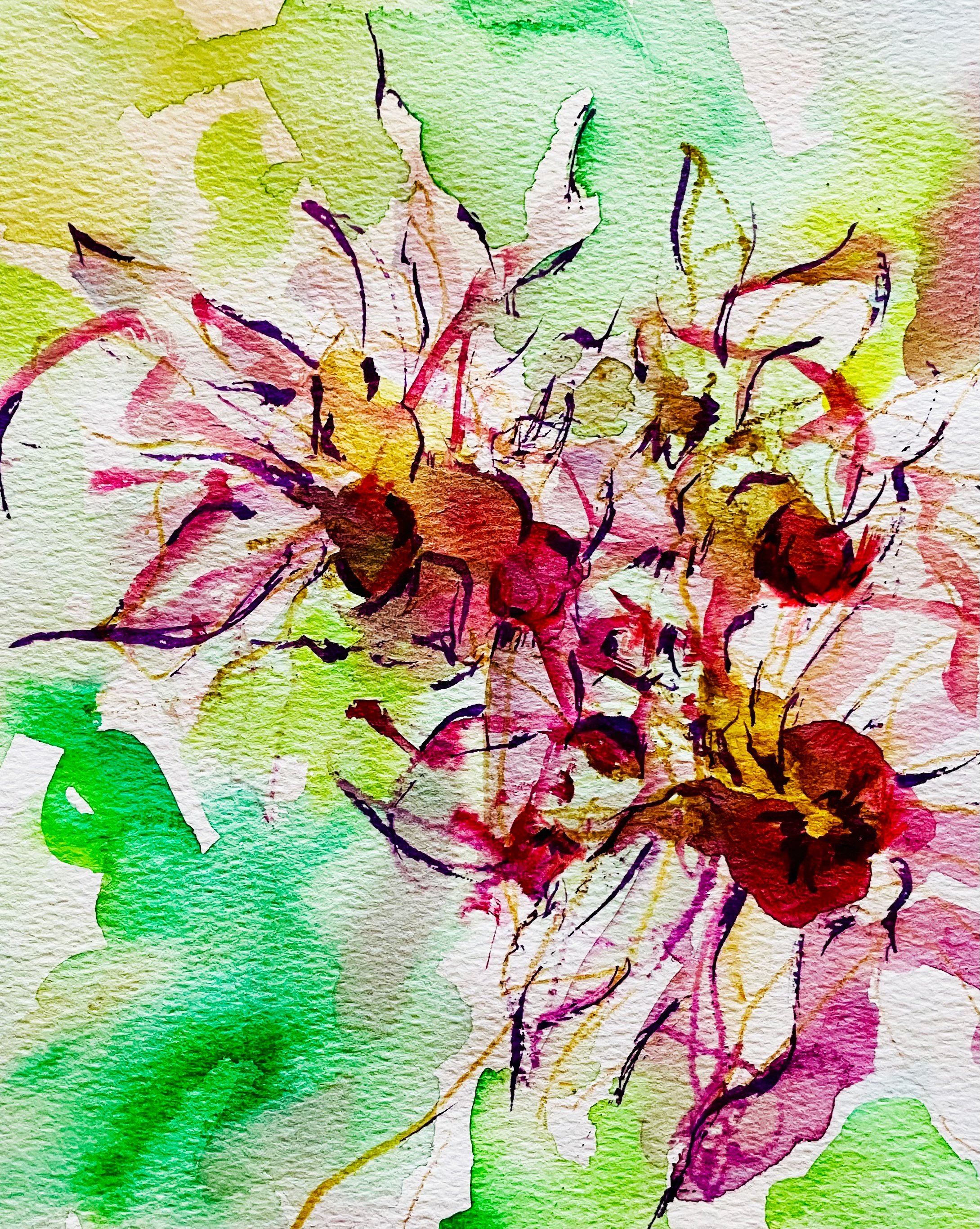 This is a watercolor and ink painting on arches paper.
8"X8"
180.00