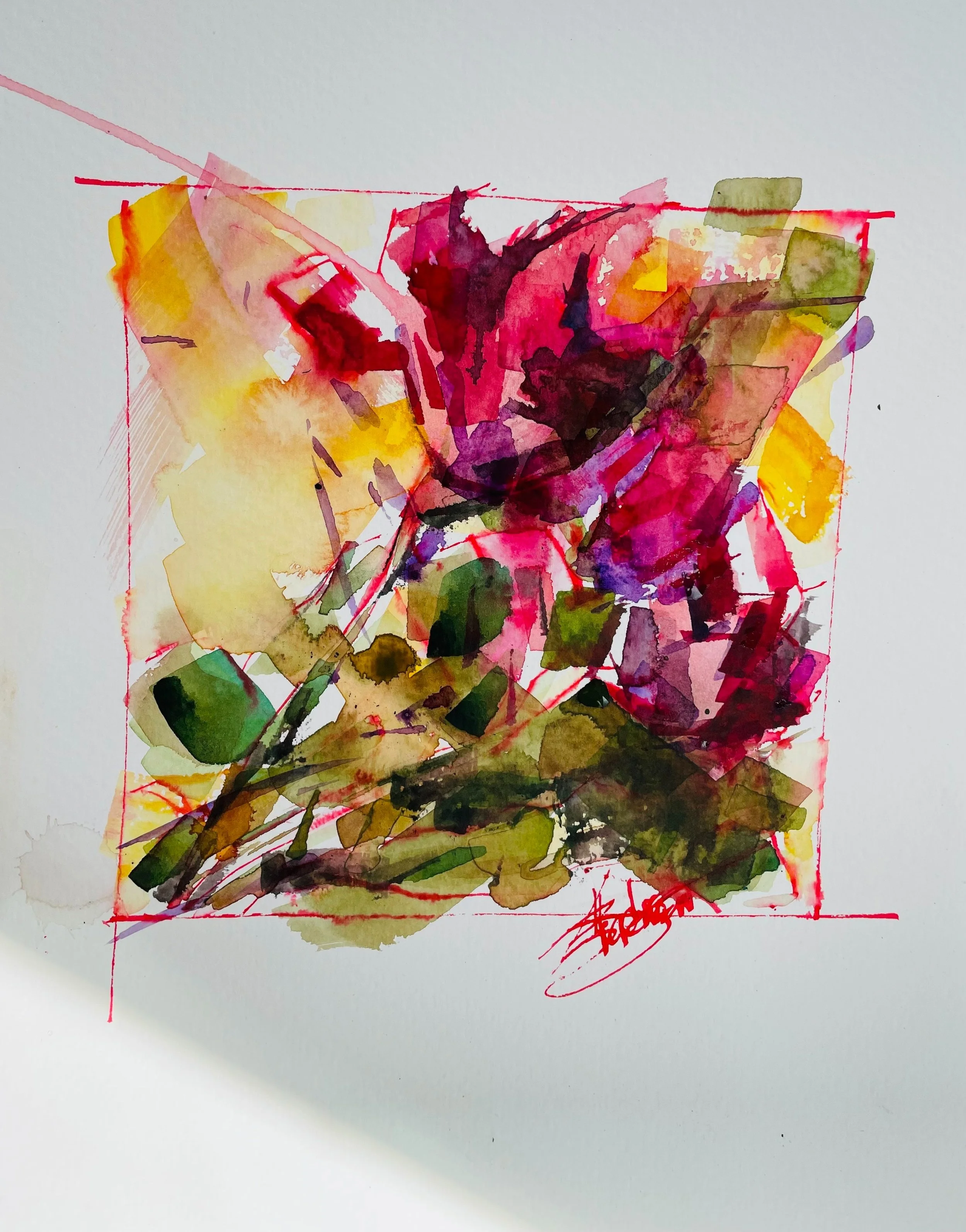 This is an acrylic painting on canvas 
12"X12" framed 
250.00