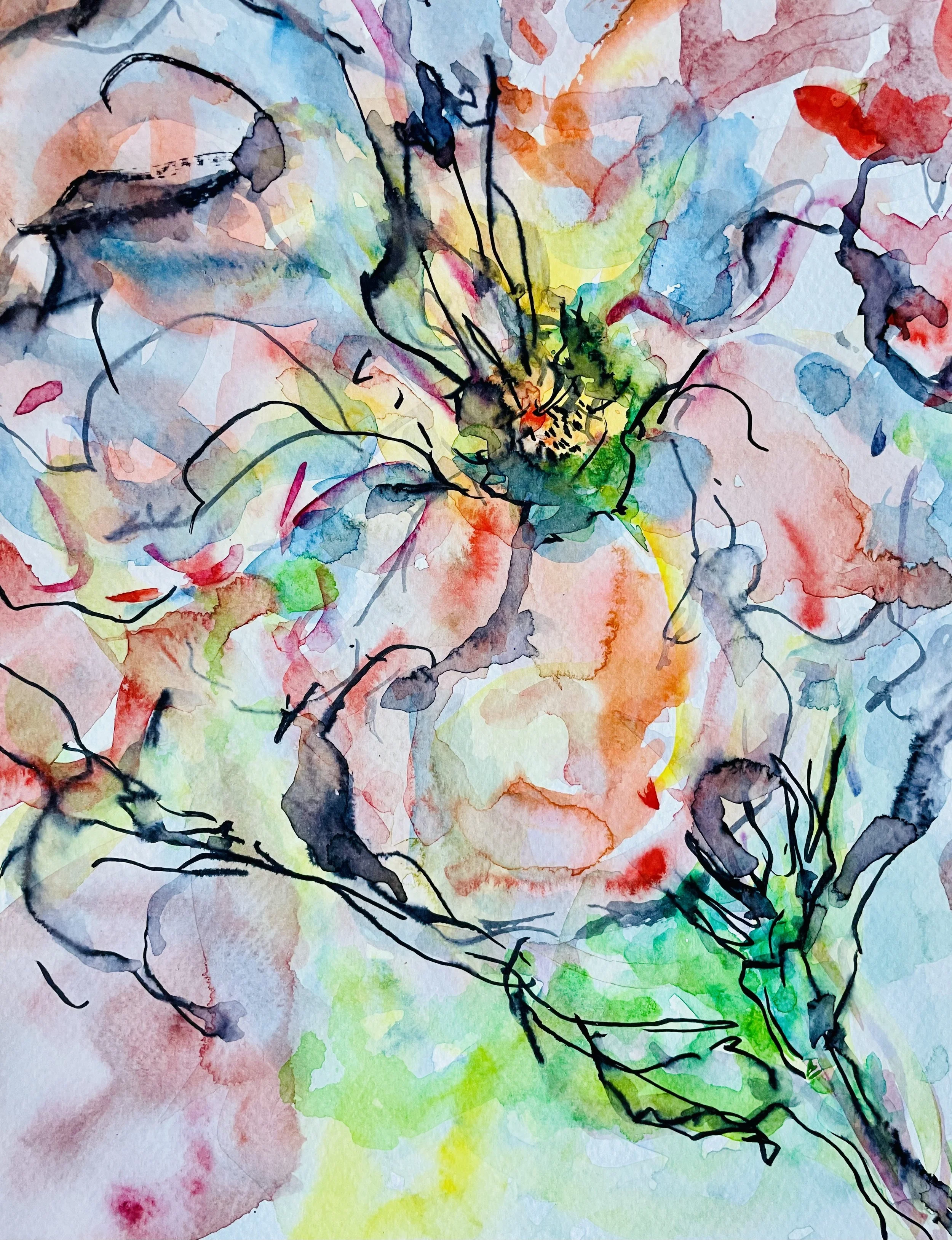 This is a watercolor and ink painting.
9"X12" framed 
200.00