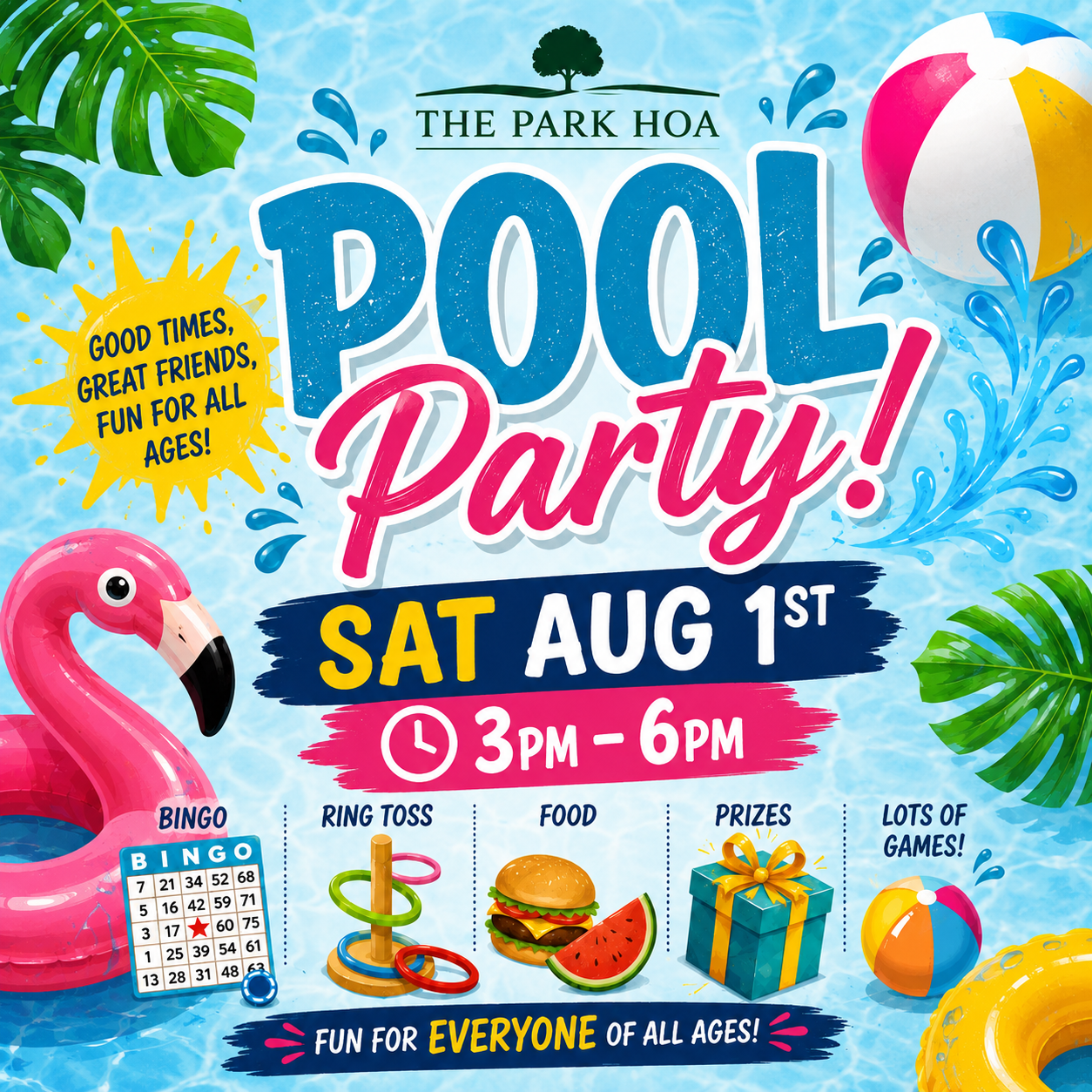 Pool Party, Sat Aug 1st