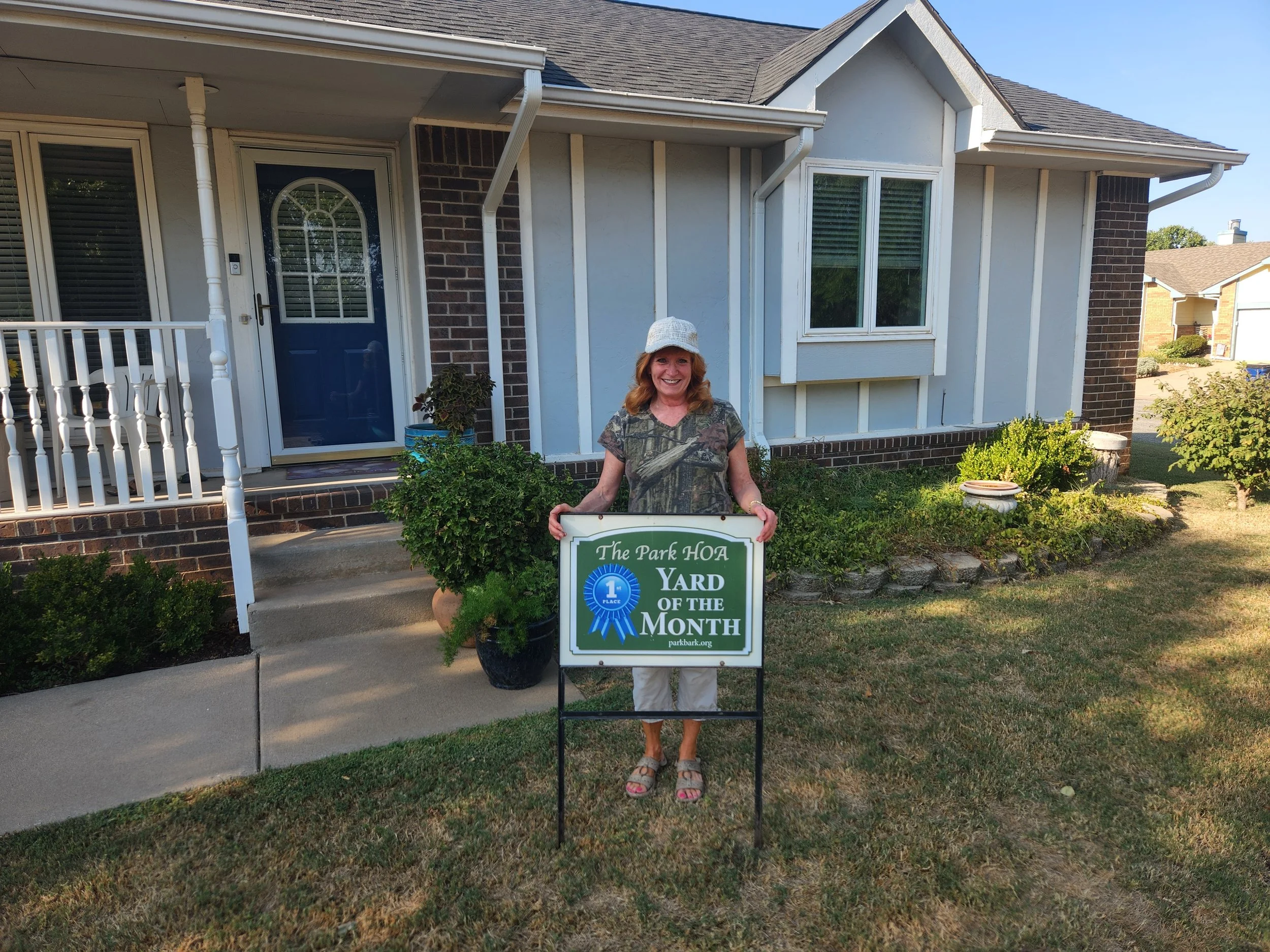 Erin Watkins, recipient of Auguts Yard of the Month
