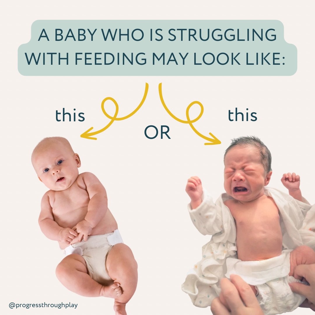 A baby who is struggling with feeding doesn&rsquo;t always look like they&rsquo;re struggling.

One baby may cry, fight feeds, pull off the breast or bottle, and make it obvious that feeding is difficult.

Another baby may seem calm, content, and eas