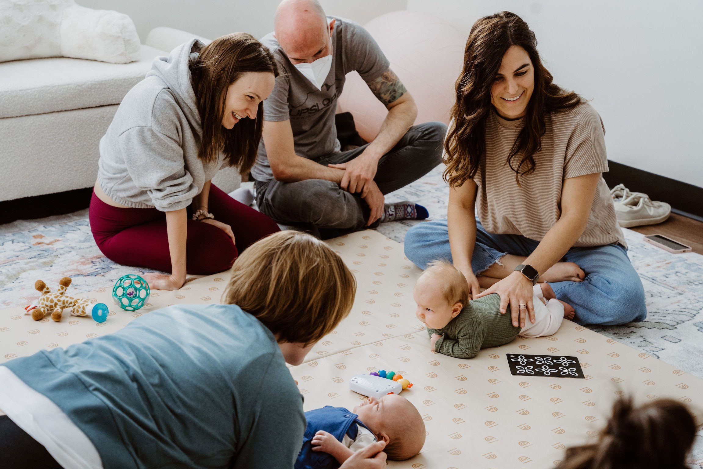 dr nicole teaching a baby play class in denver