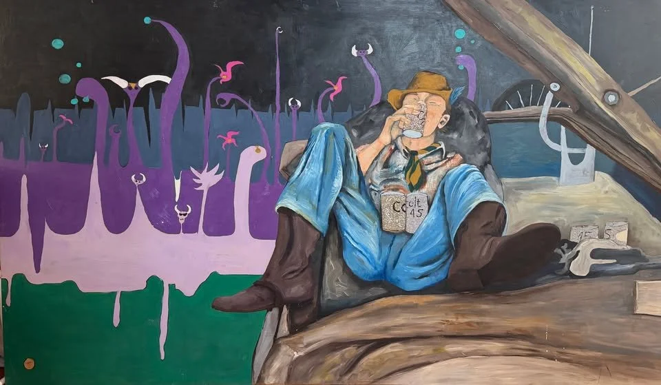 Colt 45, Mixed Media on wood