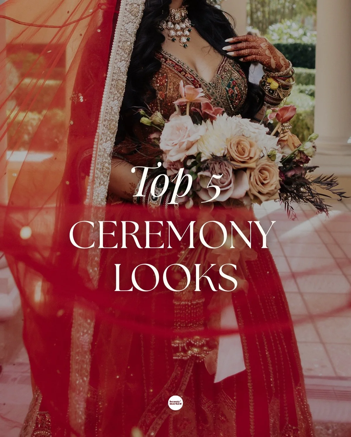 Here are our top requested Ceremony looks - Think striking makeup looks, radiant skin, and classic hairstyles &hearts;️✨

💫 Save this post or send it to a South Asian bride-to-be who&rsquo;s planning her big day!

#beautymarked #flmua #tampua #mua #