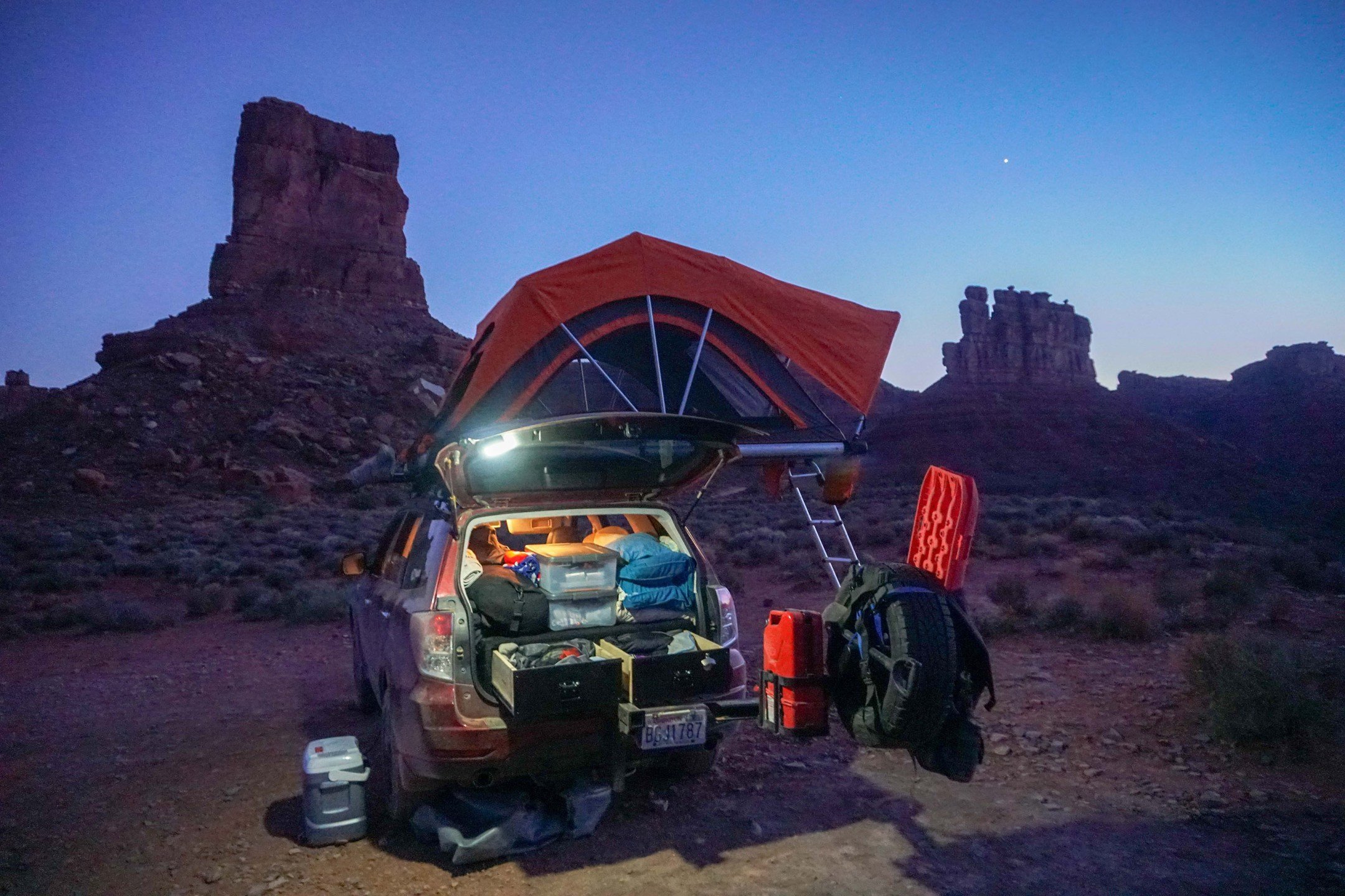 Where is wild camping allowed with a rooftop tent?