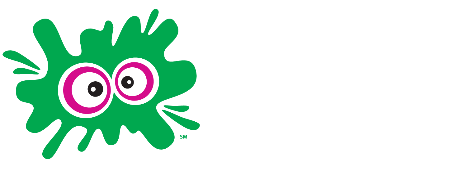 Children's Museum of South Dakota logo featuring a green splash with cartoon eyes and playful white text