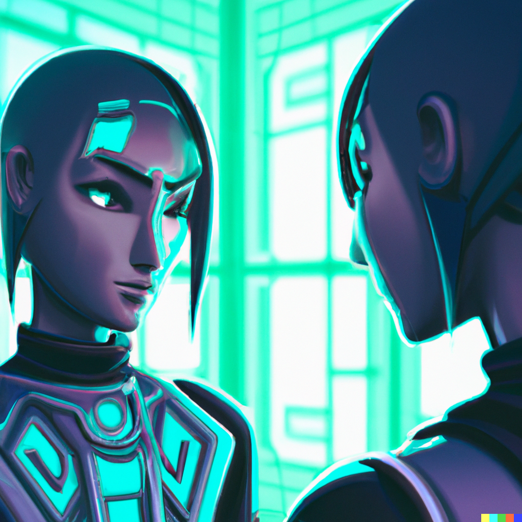 DALL·E 2023-01-08 17.27.29 - ai looking in a mirror futuristic cyperpunk digital illustration.png