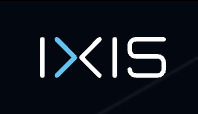 Logo with letters 'IXIS' in stylized font on black background.