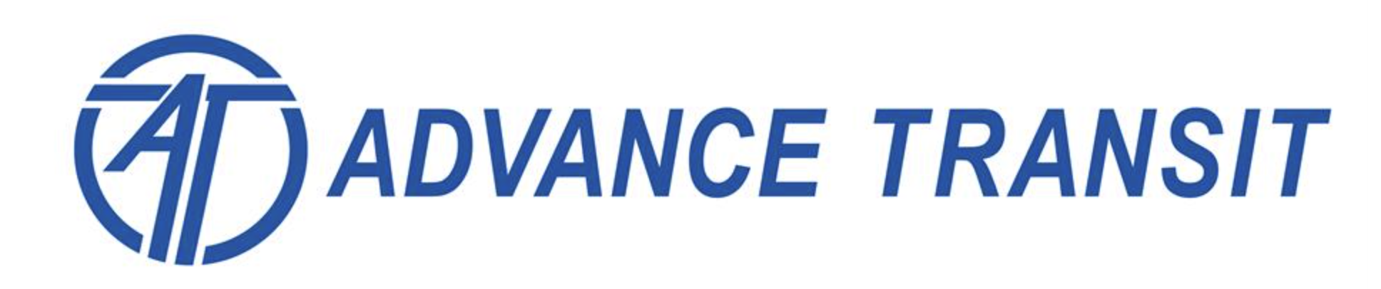 Advance Transit logo with stylized "AT" letters in a circle.