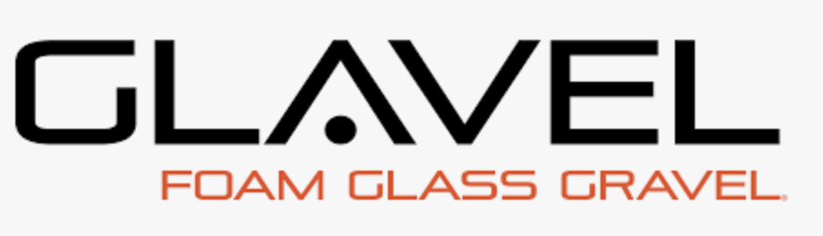 Glavel logo with the text 'Foam Glass Gravel' beneath it.