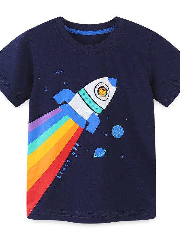 Boy's Rocket Print T-Shirt