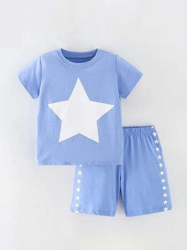 Unisex Kid's Stars Print Shorts Set