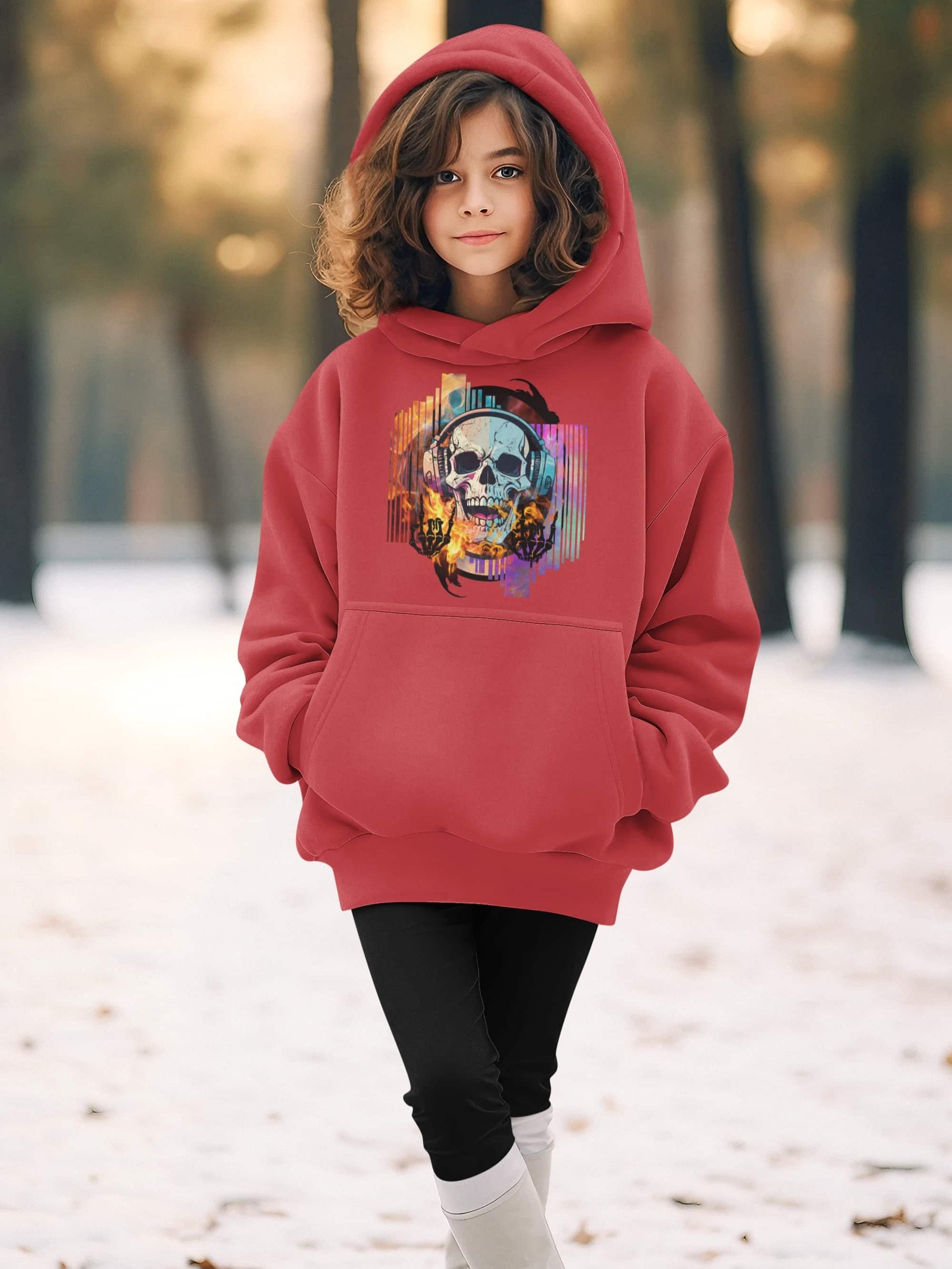 Girl's Skull Pullover Hoodie