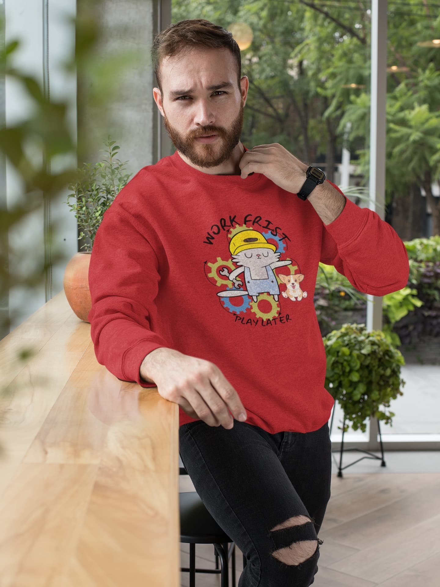 Men's Work First Play Later Sweatshirt