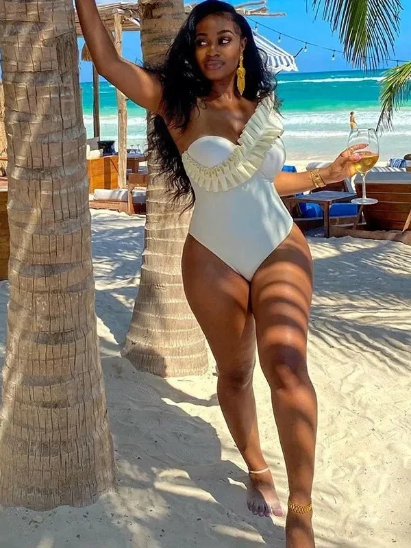 Women's One Piece Assymetrical Swimsuit