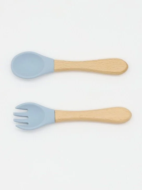 Kid's Silicone Spoon & Fork Set