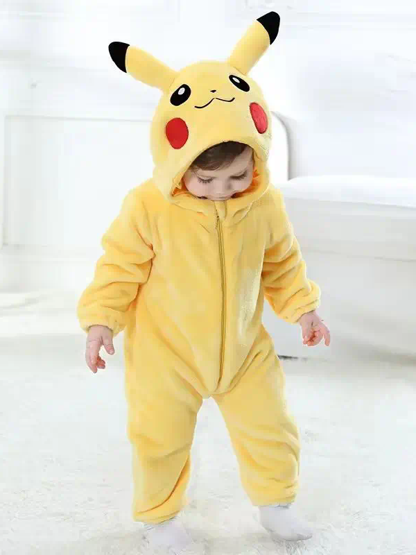 Baby Boy's Pokemon Design Hooded Pajama Jumpsuit